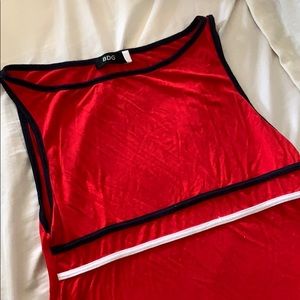 Retro red shift dress